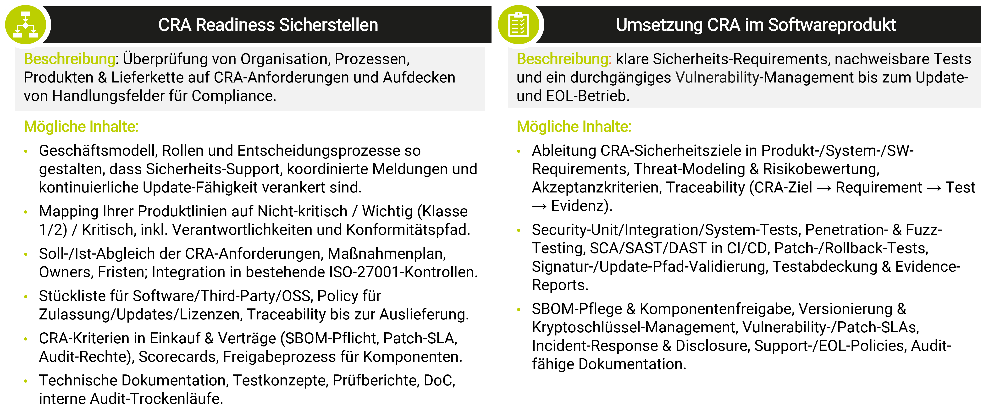 Handlungsempfehlung für Cyber Resilience Act (CRA)
